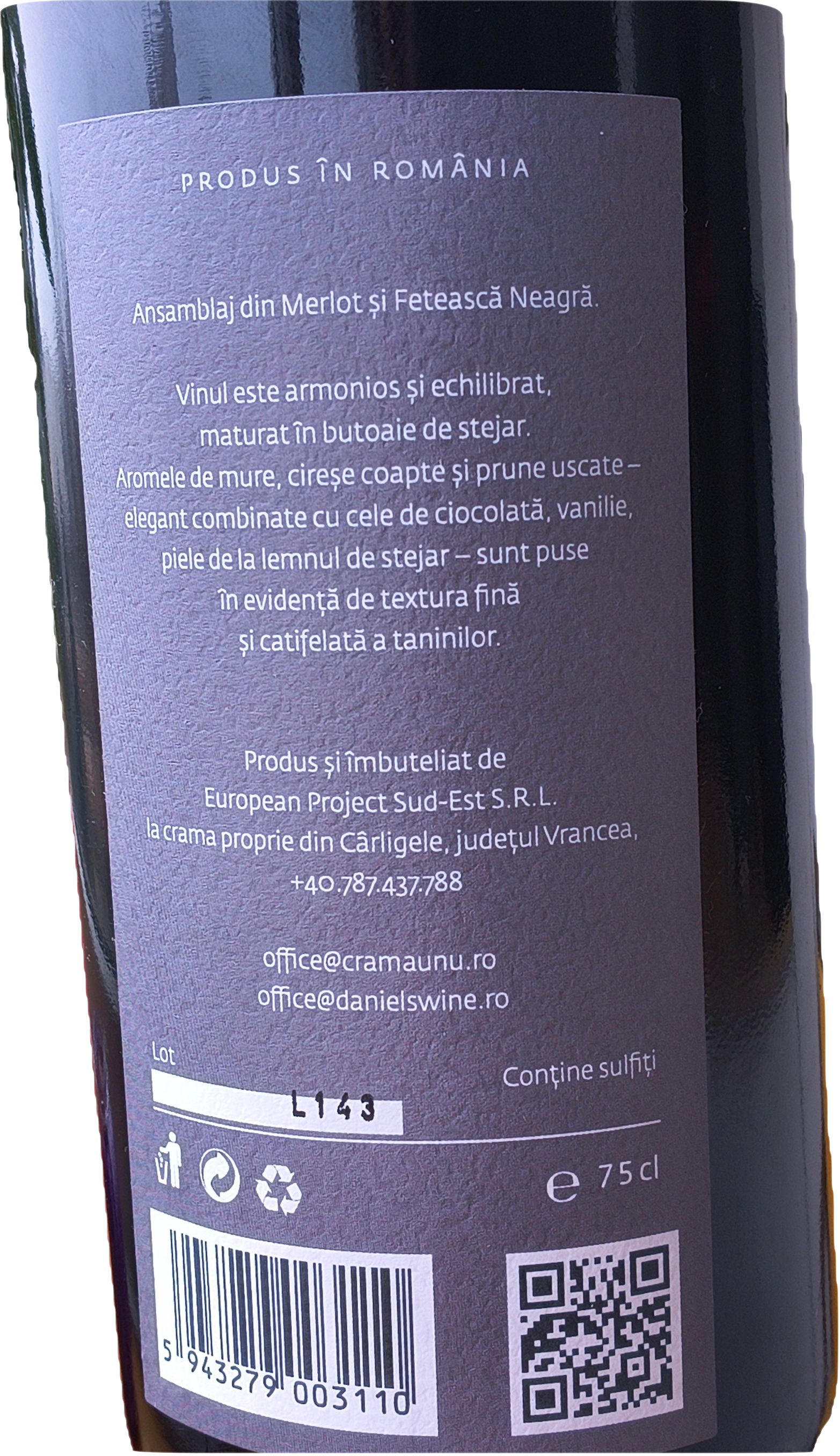 Vin rosu sec George's wine 2020 ,Vrancea ,Romania